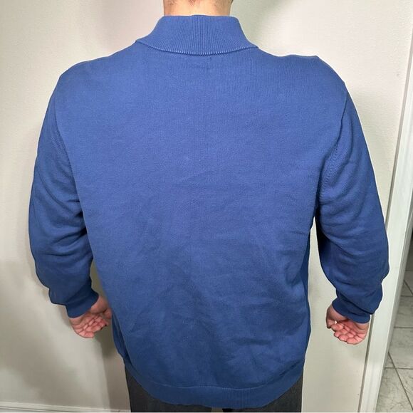 Vineyard Vines Blue Zip Up Sweater with Stand-Up Collar - Picture 5 of 8